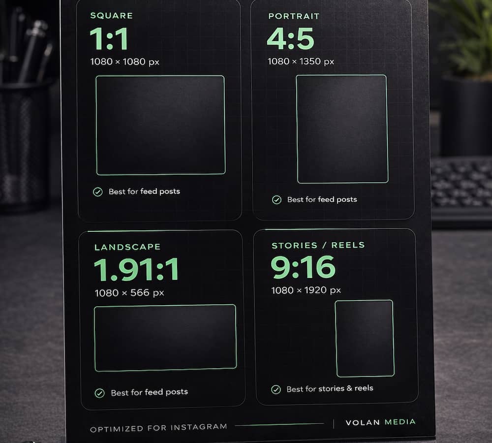 Instagram aspect ratios and image dimensions guide for 2026 including feed posts, Stories, and Reels